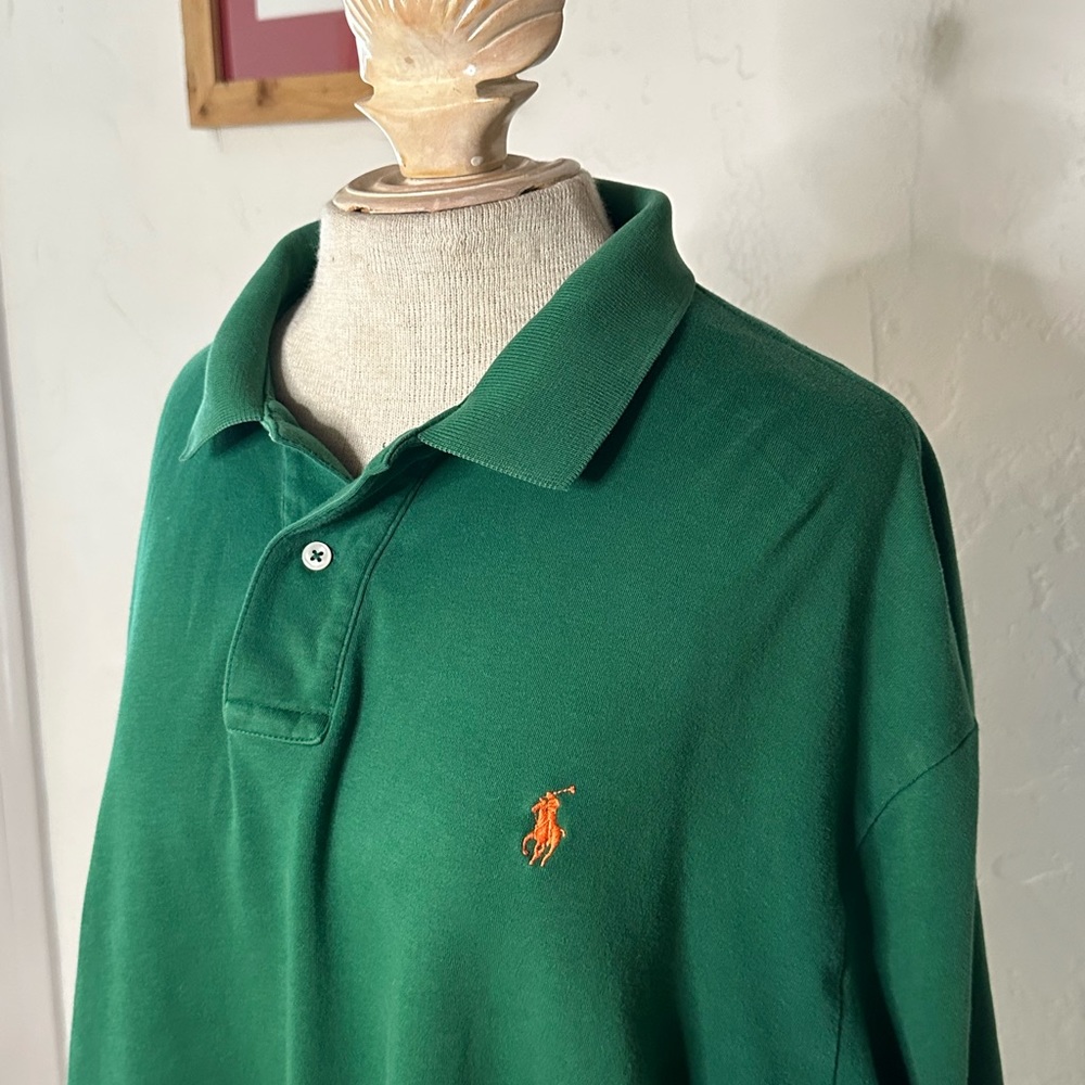 Men’s Polo Ralph Lauren Long Sleeves Green Shirt Size XL Miami Hurricanes